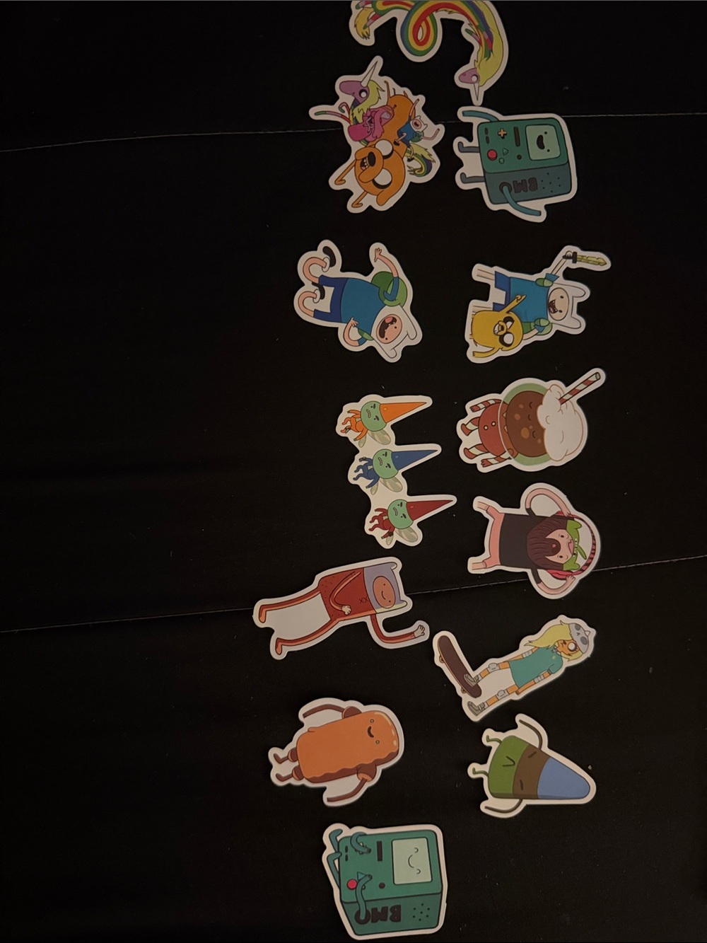 Adventure Time Sticker Set - Green Blue Orange Pink Yellow